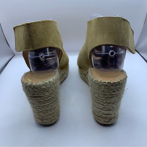 Anthropologie Maypol Carmel Leather Cross Band Espadrilles Wedge Sandals 40US9.5 - Picture 4 of 10